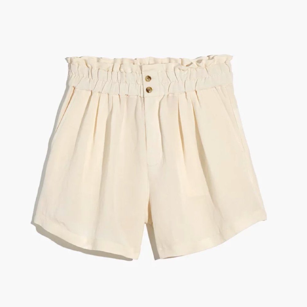 ✨NEW✨ Madewell Linen-Blend Pull-On Paperbag Shorts High-waisted Shorts